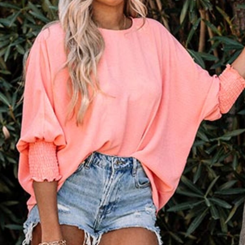 Shift Top in Bright Coral/Peach
